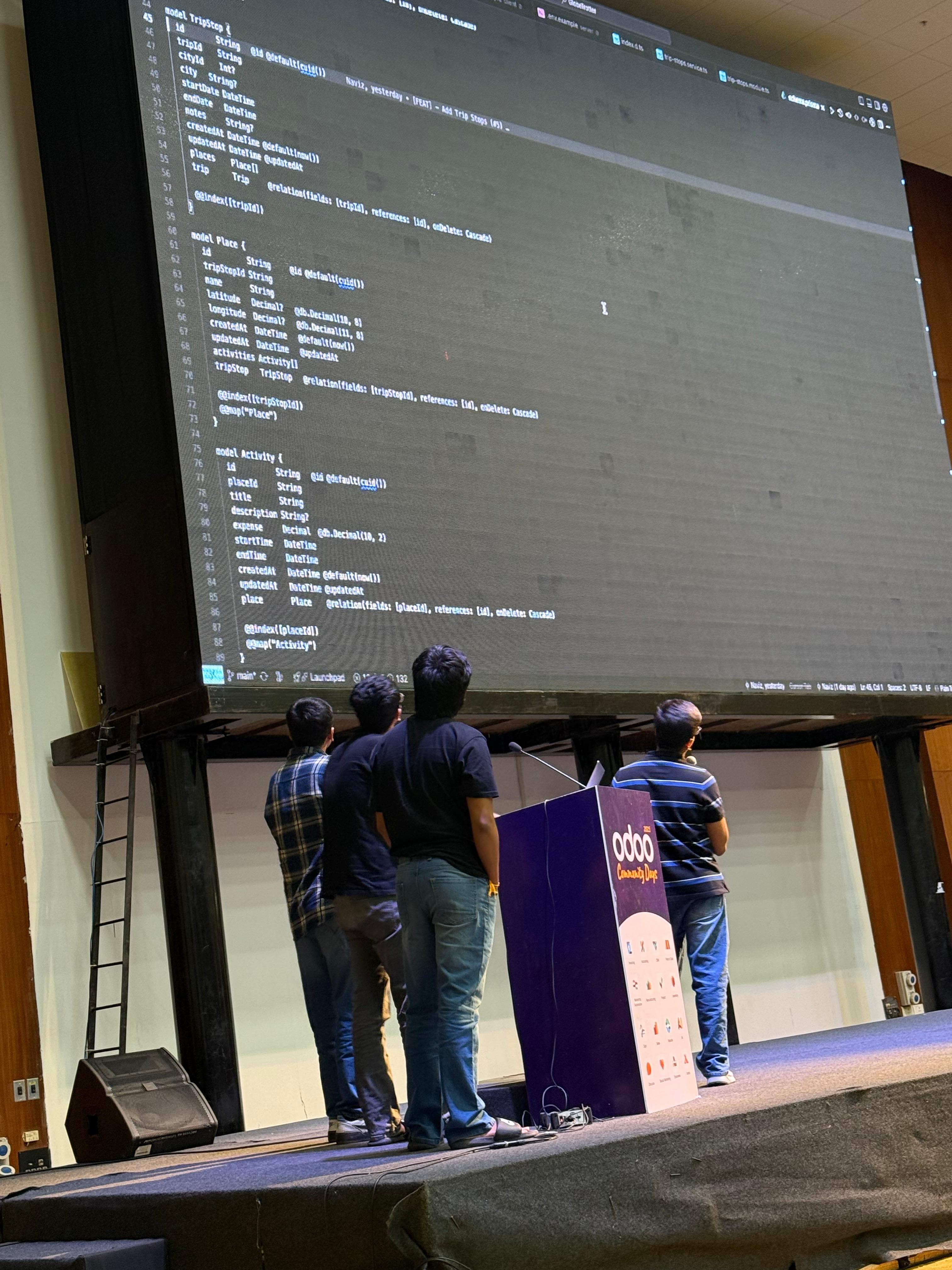 Team photo at a hackathon venue